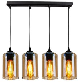 Czarna lampa wisząca ze szklanym kloszem 10x65 cm Bistro – Candellux Lighting