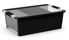 Czarny plastikowy pojemnik z pokrywką 55x35x19 cm Bi-Box M – KIS