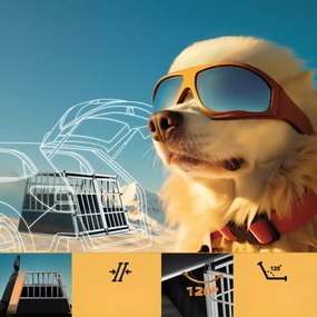 Transporter dla psa BRUNO, 97x90x70cm, srebrna/czarna Cadoca