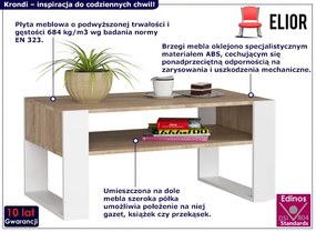 Minimalistyczna Ława Z Półką Dąb Sonoma+Biały T3-F56