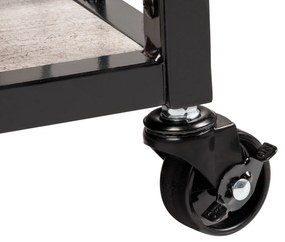 Wózek kuchenny RUSTICO, trójpoziomowy regał na kółkach z uchwytami na butelki i kieliszki - 80 x 89,5 x 40 cm, WENKO