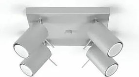 Plafony Nowoczesny Ring, Stal - 4 Źródło - L.25 X H.16 Cm - Szary