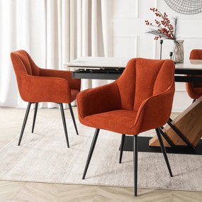 Krzesło Tapicerowane do Salonu NAWARA Rude Nowoczesne