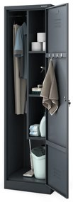 Metalowa szafa gospodarcza AGNES, 500 x 1850 x 500 mm, antracyt