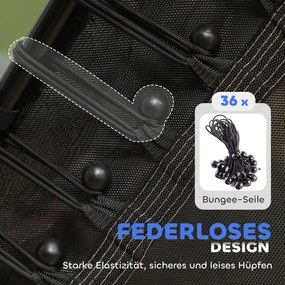 HOMCOM Trampolina dziecięca, Ø163,5 cm, z siatką bezpieczeństwa, wyściełana, Stal, do 50 kg