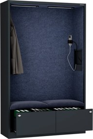 Szafa akustyczna do biura i szkoły Sally MentalBox, 115 x 40 x 185 cm, antracyt/granatowy