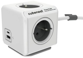 Rozgałęźnik do gniazdka 13 cm PowerCube Extended USB – Cubenest