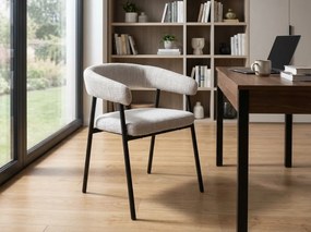 Krzesło jadalniane KATANA z czarnymi nogami, szare