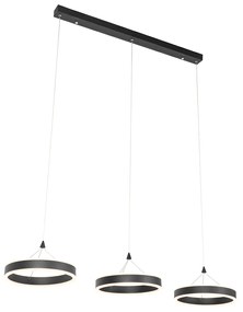 Lampa wisząca czarna owalna z LED 3-stopniowy ściemniacz 3-światła - LyaniDesignerski Oswietlenie wewnetrzne