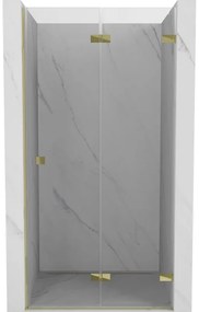Mexen Lunar-F drzwi prysznicowe składane prawe 100 cm, transparent, złote - 836-100-000-50-00-P