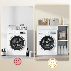 HOMCOM Szafka nad pralkę, organizer łazienkowy nad toaletę z otwartymi półkami do pralni, biały | Aosom PL