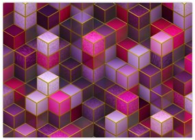 Obraz na szkle fioletowych kostek (70x50 cm)