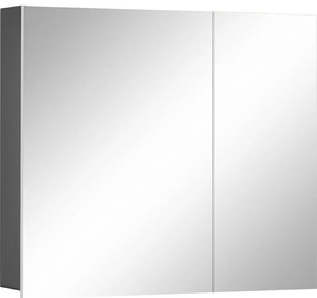 Szara ścienna szafka łazienkowa z lustrem Støraa Wisla, 80x70 cm