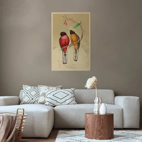 Plakat Ptaki na gałązce 60x90 cm bez ramy bez marginesu ARTGEIST B