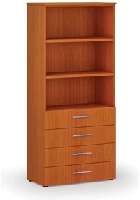 Szafa biurowa z szufladami PRIMO WOOD, 800 x 420 x 1781 mm, wiśnia