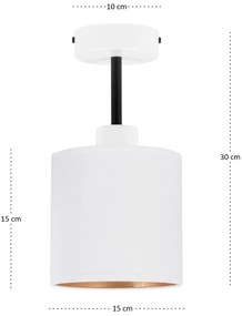 Lampa sufitowa biała jednopunktowy spot z białym abażurem C-1010WE-WE