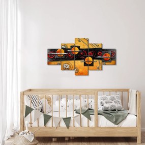 Abstrakcyjny obraz - Planety (125x70 cm)