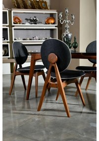 Zestaw krzeseł do jadalni Touch Anthracite andWalnut, 2 szt.