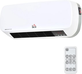 HOMCOM Grzejnik ścienno-2000W z pilotem zdalnego sterowania 2 tryby grzania wyświetlacz LED timer 12h do łazienki
