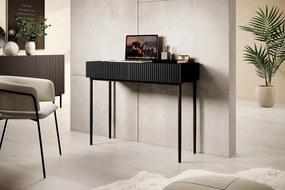 Biurko Nicole 100 cm z szufladami - czarny mat / czarne nóżki