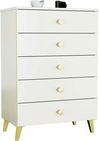 Komoda z 5 szufladami na złotych nóżkach kaszmir T9-R60