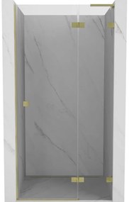 Mexen Lunar L drzwi prysznicowe uchylne prawe 85 cm, transparent, złote szczotkowane - 834L-085-000-55-00-P