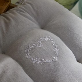 Pikowana poduszka na krzesło CONSTANCE, bawełniana, wiązana, 40 x 40 cm