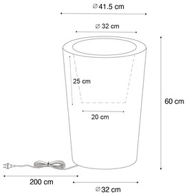 Zewnetrzna Zewnętrzna lampa podłogowa biała doniczka 60 cm IP44 - Verano Nowoczesny Oswietlenie zewnetrzne