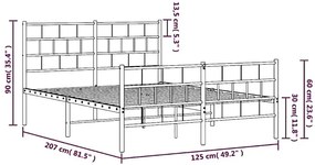 Białe dwuosobowe metalowe łóżko 120x200 - Lunaro