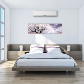 Czerwony obraz drzewa (170x50 cm)