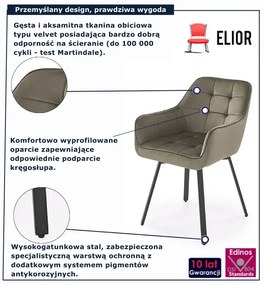 Tapicerowane beżowe krzesło na metalowej podstawie L6-C61