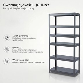 Regał metalowy Johnny antracyt, 80 x 42 x 180 cm do garażu, warsztatu i magazynu
