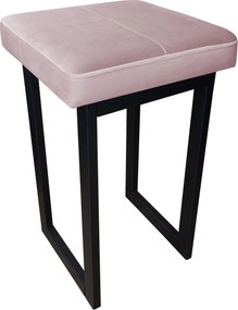 Taboret SOLID tkanina Welur stelaż metalowy STOŁEK LOFT : Kolor Stelaża - Czarny , Kolor tkaniny - VELVET - MG55, Typ tkaniny - Velvet, Wysokość - 60 cm