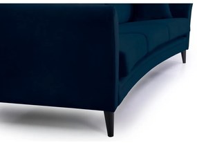 Ciemnoniebieska aksamitna sofa Scandic Eden, 237 cm