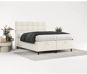 Kremowe tapicerowane łóżko dwuosobowe ze schowkiem 180x200 cm Senses – Maison de Rêve