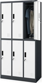 Szafa socjalna 6-skrytkowa Igor 90x45x185 cm antracyt/biały