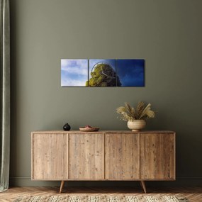Obraz - Dzień i noc (z zegarem) (90x30 cm)
