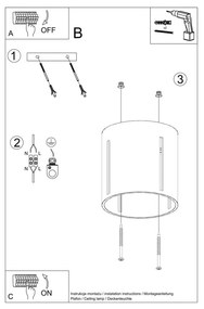 Biała lampa sufitowa z metalowym kloszem Vulco – Nice Lamps