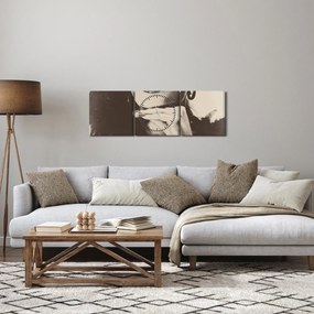 Obraz - Vintage zdjęcie kobiety (z zegarem) (90x30 cm)