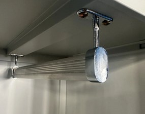 Uniwersalna szafka metalowa, 4 półki, 1950 x 800 x 400 mm, niebieskie drzwi
