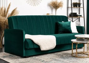 Sofa Okabiz 2-osobowa z funkcją spania, pojemnikiem i eleganckim designem