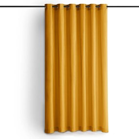 Musztardowa aksamitna zasłona częściowo zaciemniająca (dimout) 400x250 cm Velto – Filumi