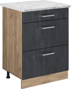 Szafka dolna do kuchni czarny beton 60x60x81.6 r-line