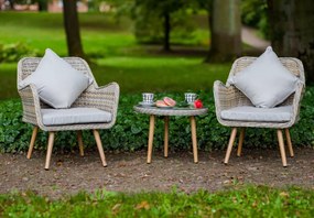 Mały zestaw z technorattanu Aquilo - dwa fotele, stolik kawowy
