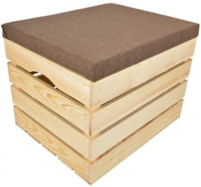 Pufa kufer skrzynia drewniana sosnowa siedzisko 50cm naturalna