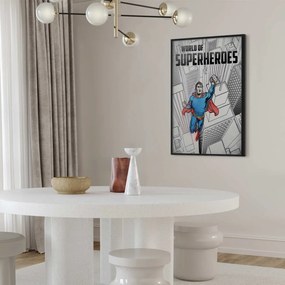 Plakat Superheroes 21x30 cm z ramą czarną bez marginesu ARTGEIST B