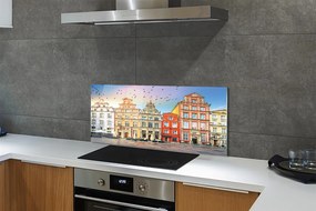 Panel szklany do Kuchni Kamienice Gdańskiego Starego Miasta