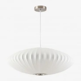 Lampa Sufitowa Wisząca Z Sztucznego Jedwabiu I Żelaza Worel Ø62 Cm - Sklum
