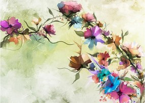 Obraz - malowidło pnącej się kwiaty (70x50 cm)