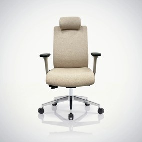 Fotel biurowy ergonomiczny jasnobeżowy VECTOR